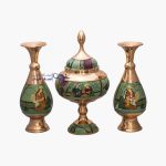 ست گلدان و شکلاتخوری مس نگار کد mn303