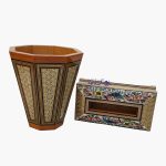 ست جای دستمال و سطل خاتم کاری کد kjs286