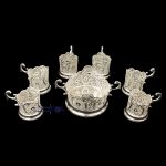 سرویس چای خوری ملیله کاری مدل لب گرد