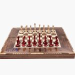 مهره شطرنج چوبی کلاسیک قرمز کد sc3